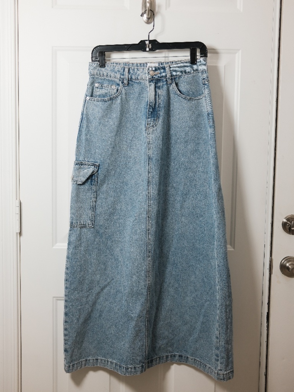 Princess Polly Size 4 Womens Blue Denim Maxi Skirt